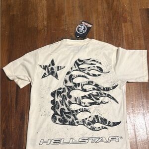Hellstar Cream and Black Reptile Graphic Tee